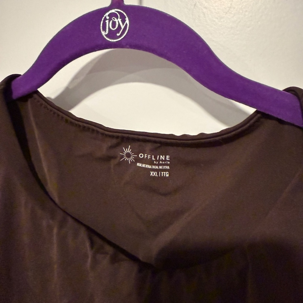 OFFLINE By Aerie Real Me XTRA High Neck Sports Bra - XXL Deep Earth Brown - Picture 5 of 8